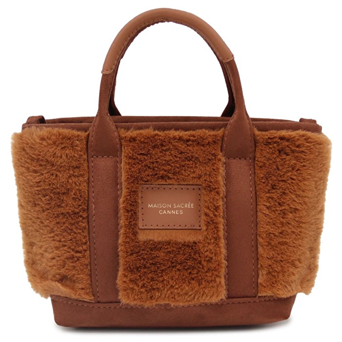 MAISON SACREE Miramar Peluş Kahverengi Extra Mini Kol Çantası
